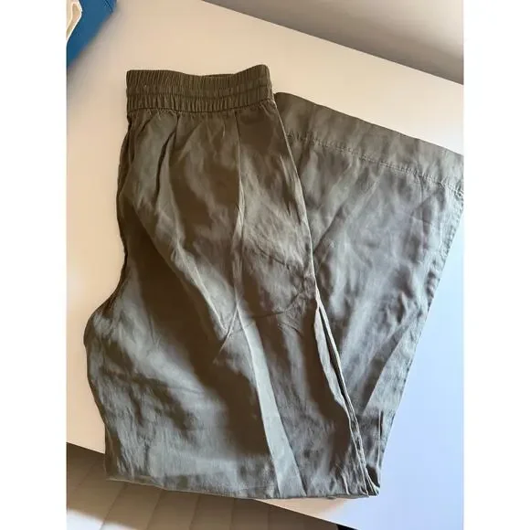 $118 New Everlane The Wide Leg Pant in Butterlite - Olive - Small - Picture 5 of 7